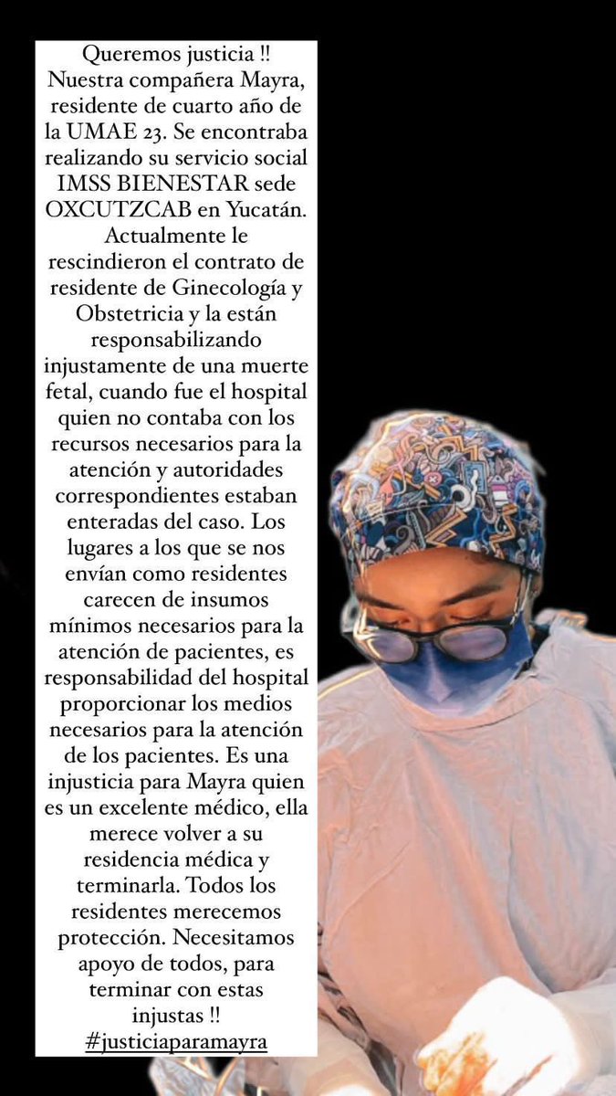 LilianIbarra1's tweet photo. Es injusto y es un abuso con las que los médicos trabajamos en el servicio social. Por favor compartan. 
#JusticiaparaMayra 
Todos los que hemos realizado el servicio social sabemos con las carencias que trabajamos y la pasión que me ponemos por nuestros pacientes https://t.co/jomEnlmuL7