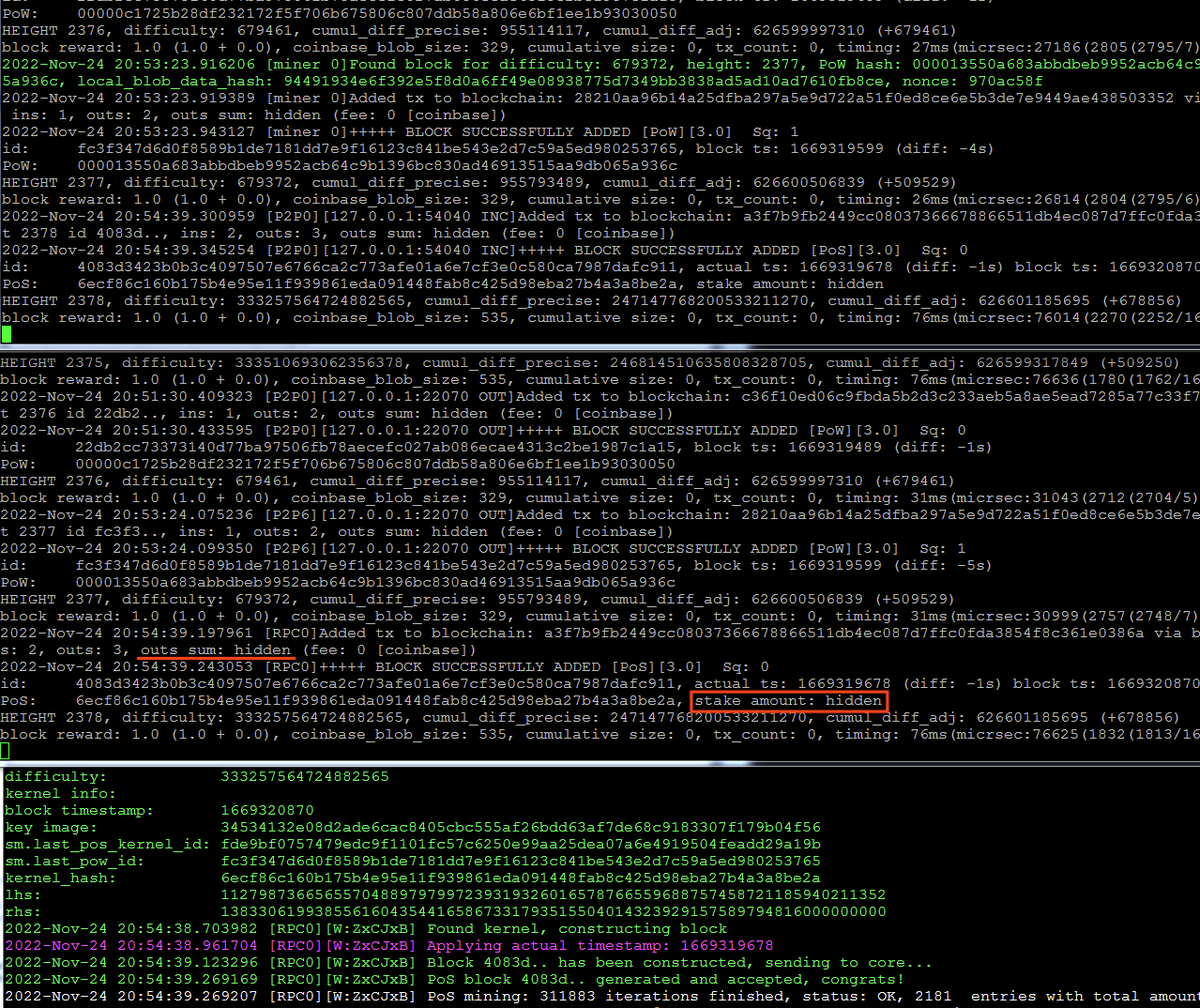 #Zarcanum testnet pre-alpha just had a liftoff 🚀
Although a lot of work is yet to be done, all the stakes in PoS blocks are now hidden in addition to confidential txs.
Big shoutout to <a href="/_cryptozoidberg/">zoidberg</a>, <a href="/pavelravaga/">ravaga</a>, and all $zano teammates and supporters!