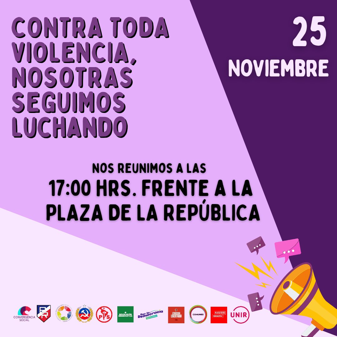 x_boric's tweet photo. 📢Mañana marchamos✊🏼
Nos reunimos frente a la plaza de la República a las 17:00 hrs.
#Valdiviacl #Valdivia
#nuncamassinnosotras
#25denoviembre
#diamundialdelaeliminaciondelaviolenciacontralamujer https://t.co/93Jb6VT7uc