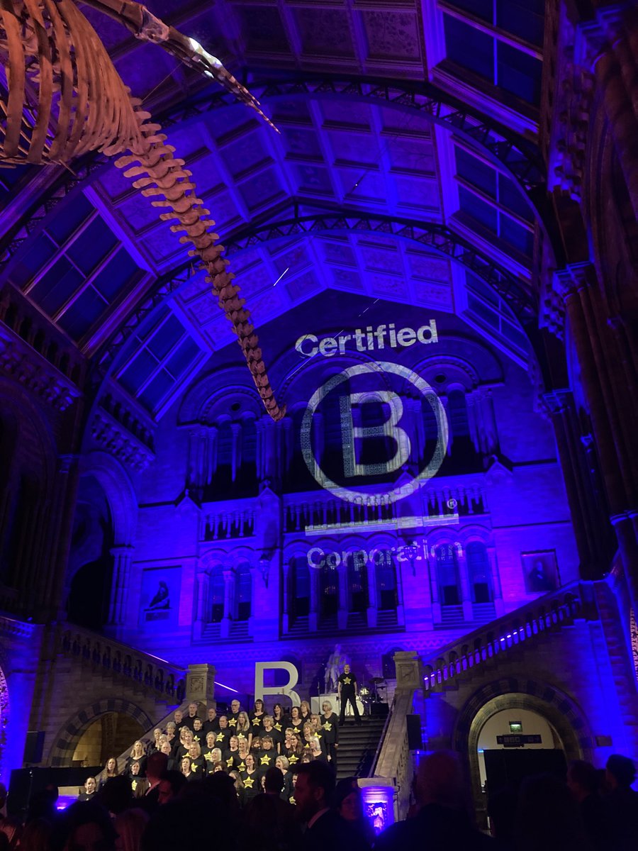 Delighted to be celebrating with 1000 other #BCorps ⁦@NHM_London⁩. Business as a force for good. #1000timesbetter