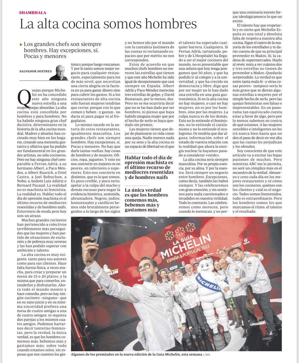 La alta cocina somos hombres