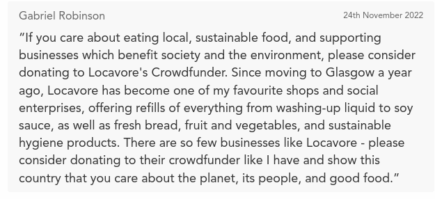 We've been blown away by the support to our crowdfunder to #SaveLocavore over the last 24h. It's amazing to see how many people care and to read lovely notes of support like this. If you can, please support us and help us safe guard our future:
crowdfunder.co.uk/p/savelocavore
