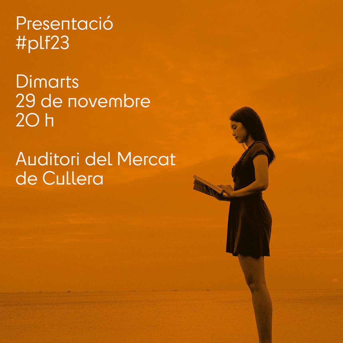 ATENCIÓ ‼️

El proper dimarts presentem els #plf23 i ja avacem que… hi haurà novetats !!!

T’esperem a l’Auditori del Mercat de #Cullera.

🗓Dimarts 29 de novembre
🕓20h