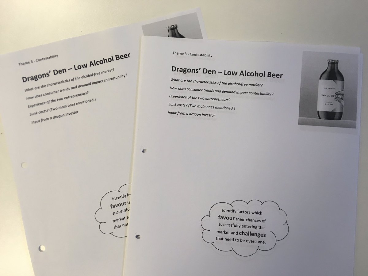 Is this low-alcoholic beverage business is likely to succeed? 🍺 Dragons Den video discusses £1M capital sunk costs and dynamic consumer tastes becoming more health conscious. 🏃‍♂️ You can purchase ‘20. Contestability’ from the link in the bio! 🏆🎖 #EconTwitter #econ3 #edutwitter