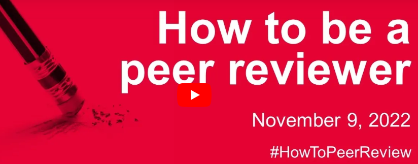 JournalofCHC's tweet photo. Webinar - How to Be a Peer Reviewer
https://t.co/s7pLDDtjl5
#HowToPeerReview
@SAGE_Publishing https://t.co/DUfBFYidCU