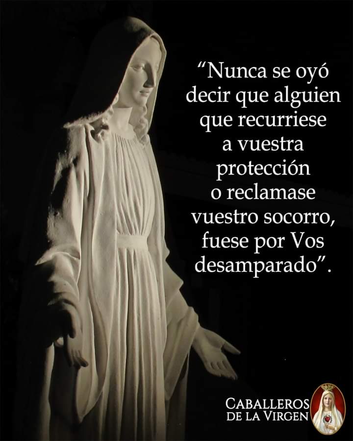 Entreguemos nuestras preocupaciones a la Virgen y vayamos a descansar. Recemos 3 Avemaria antes de dormir.
