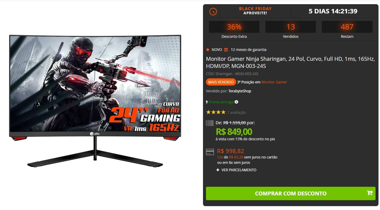 LinksBR Promoções on Twitter "🔥 Monitor Gamer Ninja Sharingan, 24