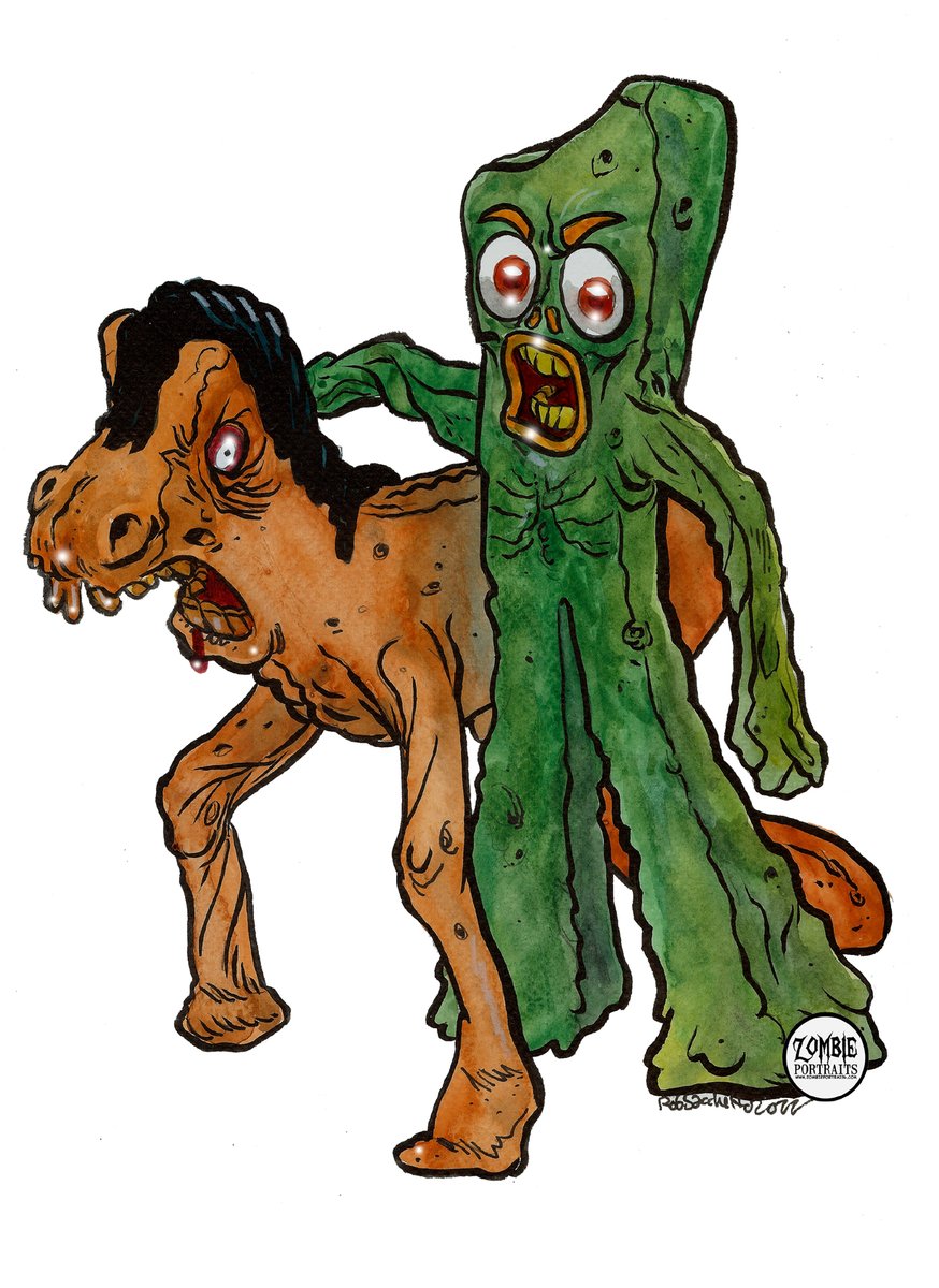 ZombiePortraits's tweet photo. You WANTED Halloween all year 'round? Here are the last four days of ZOMBIE DAILY!! Come see NEW HORROR/ZOMBIE ART posted DAILY! Support if you can! 🙂 ❤ #zombie #zombies #horror #halloween #pinup #mastershredder #TMNT #gumby #zombieart #zombieartist https://t.co/6qGiIsxwVu