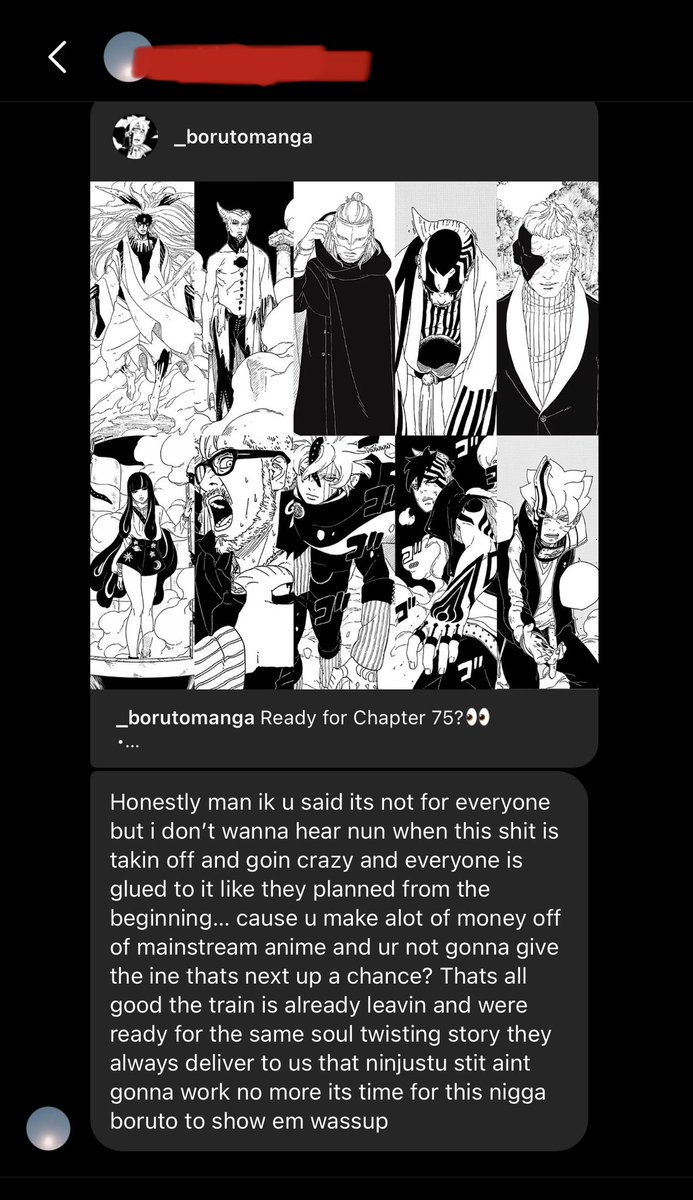 YaBoyRoshi's tweet photo. Why, on THANKSGIVING send me a salt message about this?? I havent talked bout this shit in forever and some of yall wont leave me alone whyyyyyyyy??? Instead of spending time with family you messaging me bout Boruto. Very cringe 🥴 https://t.co/EhYoJM7WvM