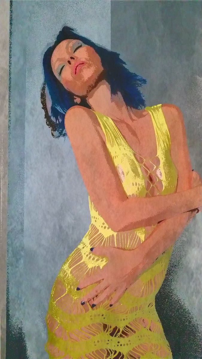 KelliOnLine's tweet photo. https://t.co/5CVCxxqfLf Electric Blue, Yellow Sheer #bluehair #artistic #artsy #artmodel #kellionline #nude https://t.co/zzObEGc20y