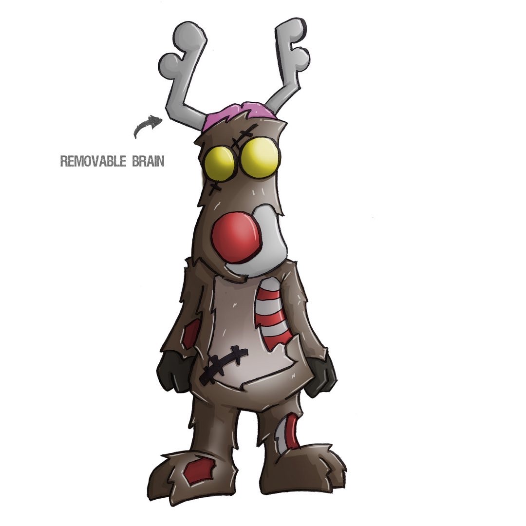 Animazombs's tweet photo. Here’s my #thanksgiving treat to you all - early concepts of a S2 reindeer Animazomb that never made it to the sample phase! It was to form part of the Tundra series, but I decided on the Polar Bear instead…
#zombie #reindeer #santa #concept #productiondrawing #xmas #tundra https://t.co/CWwa7UOnz1