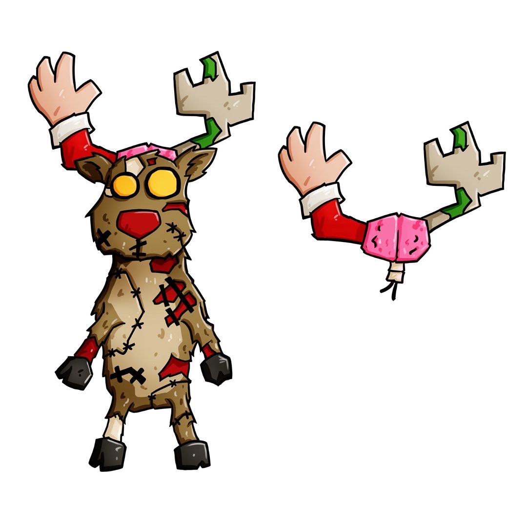 Animazombs's tweet photo. Here’s my #thanksgiving treat to you all - early concepts of a S2 reindeer Animazomb that never made it to the sample phase! It was to form part of the Tundra series, but I decided on the Polar Bear instead…
#zombie #reindeer #santa #concept #productiondrawing #xmas #tundra https://t.co/CWwa7UOnz1