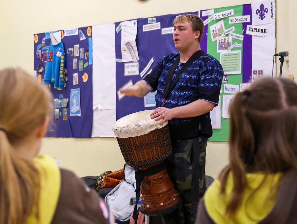 GGHambledon's tweet photo. This week, 1st Witley Brownies enjoyed African drumming and dancing with Kairo Kafo (Djembe Drum and dance workshop).

The leaders said it was very noisy but lots of fun! 

@Guiding_LaSER @Girlguiding 

#DjembeDrumming #AfricanDance #Girlguiding #Brownies #Witley #WitleySurrey https://t.co/cNCEvlzxIm