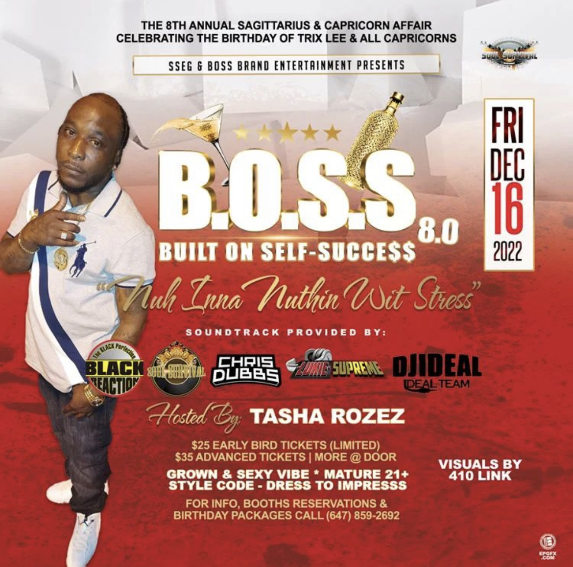 B.O.S.S  - Friday December 18th @ Class Resto Lounge 🥂
Celebrating 🥳 my friend TrixxLee earthstrong