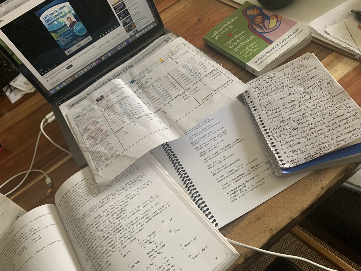 I was trying 2B stubborn &amp; not memorize &amp; learn grammatically my language frm a book but b/c I can't create immersion experiences all the time, then I do actually have to read frm a book &amp; learn, especially the patterns.#ILR #Cree I have to study b/c MAP mentors have jobs/lives.