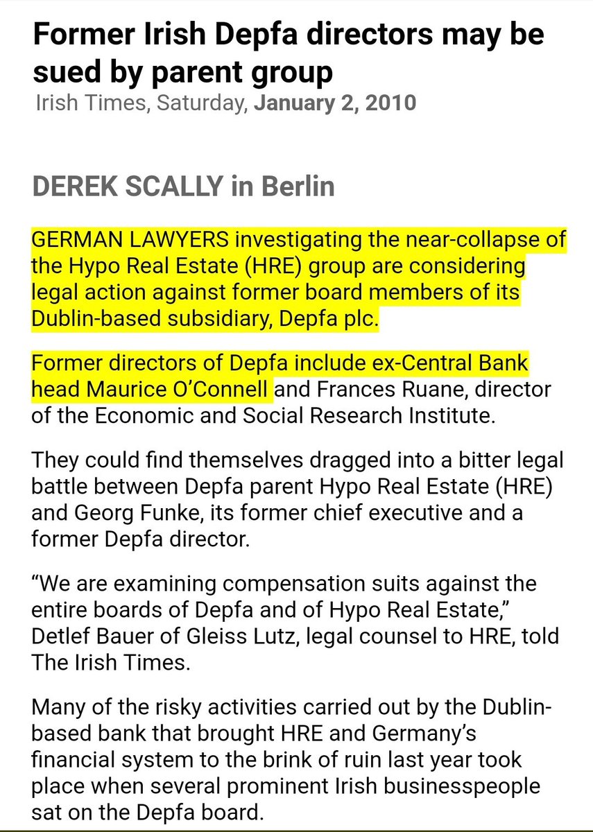 WhistleIRL's tweet photo. I was introduced today to a #Dublin employee of German firm FMS.
A young and ambitious young man, he seemed totally unaware of the fact that Maurice O'Connell, ex Gov of @centralbank_ie, sat on the board of collapsed #DePFA - once the biggest IRISH bank:
https://t.co/Tk9FM131sA https://t.co/0uQBptc3Lh