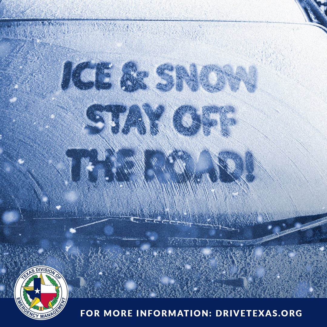 TDEM's tweet photo. West Texas:

A winter storm with potential
for heavy snow will impact areas of the Panhandle, S. Plains, &amp; West TX tonight through Saturday.🌨☃️

Remain weather aware &amp; be safe:

📢Heed local guidance
⛔️Stay off the roads
❄️Know risks in your area

Tips: https://t.co/NKzAHJZlu4 https://t.co/lqQ7HDJ2z2