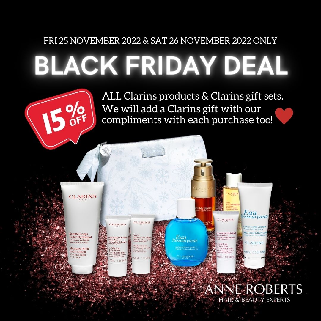 Black Friday deal this Friday &amp; Saturday only…….. Beautiful Christmas gifts wrapped with our compliments 🎁🎅🏻🎁

#xmasgifts #wrappedpresents #onlinebookings #teamAR #beautyinoxton #clarinsgoldsalon #blackfridaysale2022