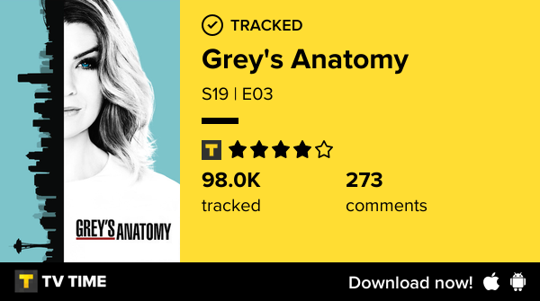 khalevsbrinx's tweet image. I seriously have to study, but I've just watched episode S19 | E03 of Grey's Anatomy! tvtime.com/r/2CqXw #tvtime