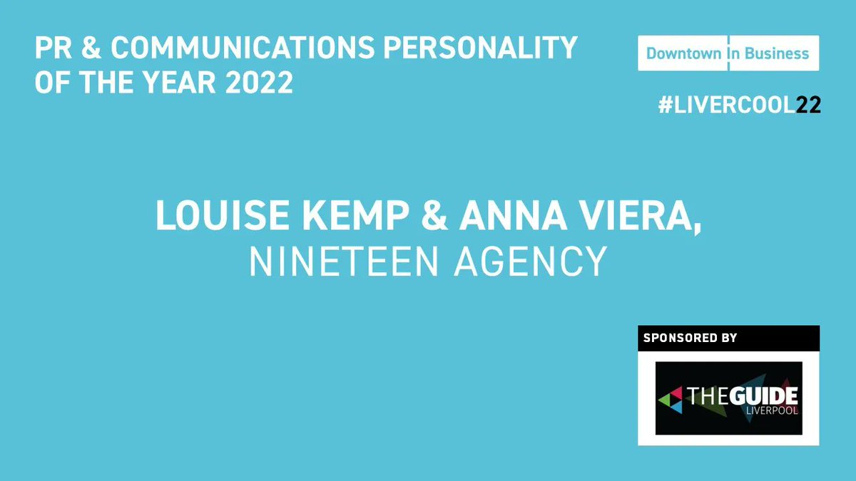 The #Livercool22 PR &amp; Communications Personality of the Year Award goes to Louise Kemp and Anna Viera from <a href="/nineteen_agency/">Nineteen Agency</a>! Congratulations!