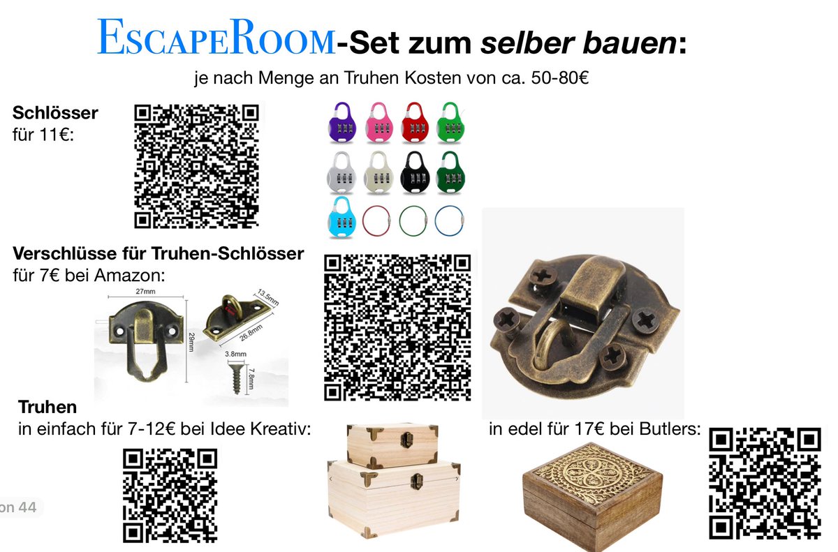 schulentwicklr's tweet photo. #twlz Für alle, die ihr #EscapeRoom-Set selber bauen möchten: https://t.co/y0AqWHp6Bt
