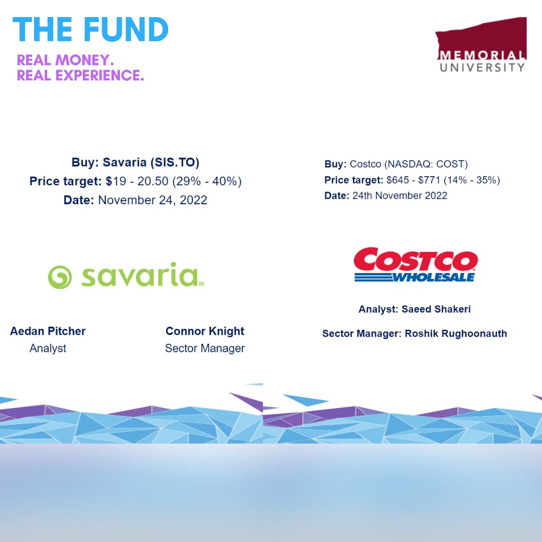 Analysts Aedan Pitcher and Saeed Shakeri delivered great buy pitches on Savaria &amp; Costco Wholesale.

#finance #financestudents