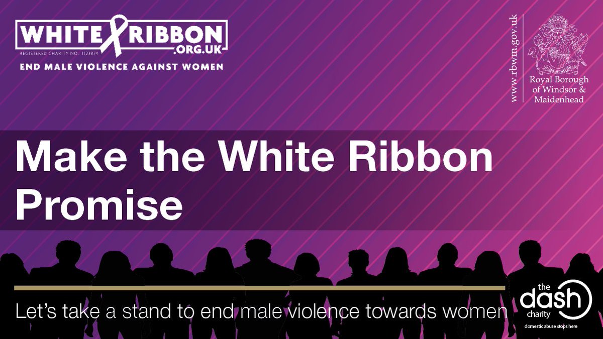 Today is #WhiteRibbonDay &amp; we’re teaming up with <a href="/TheDashCharity/">The Dash Charity</a> <a href="/MUFCYorkRoad/">Maidenhead United</a> &amp; other partners, calling on all men to unite to tackle male abuse, harassment &amp; violence towards women &amp; girls. Make the #WhiteRibbon promise bit.ly/2M00sxC #TheGoal <a href="/WhiteRibbon_UK/">White Ribbon UK</a>