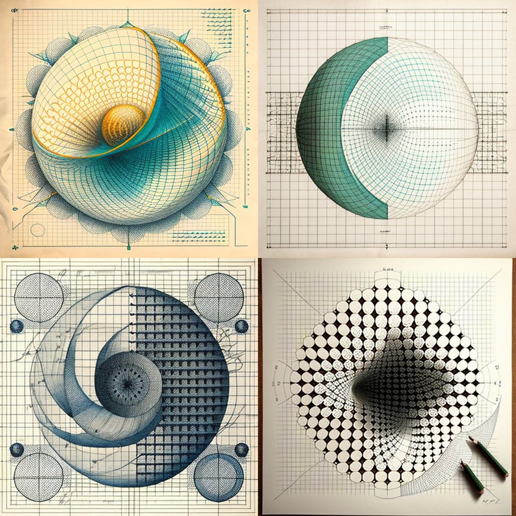 mykola's tweet photo. Prompt: “the living calculus that traverses and suffuses the dao, actualizing and naming things and creating the illusion of change by means of selection. Emergent complexity on graph paper. Mood: sacred, terrible --uplight --v 4 --q 2” https://t.co/yyVMCLLqMq