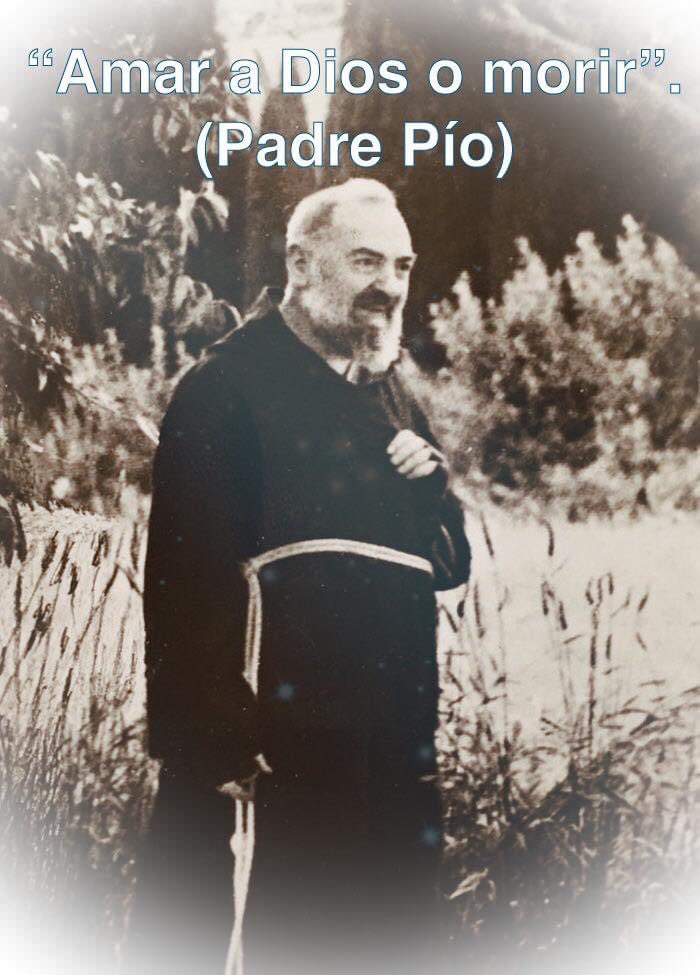 “Amar a Dios o morir.”

- SAN PÍO DE PIETRELCINA