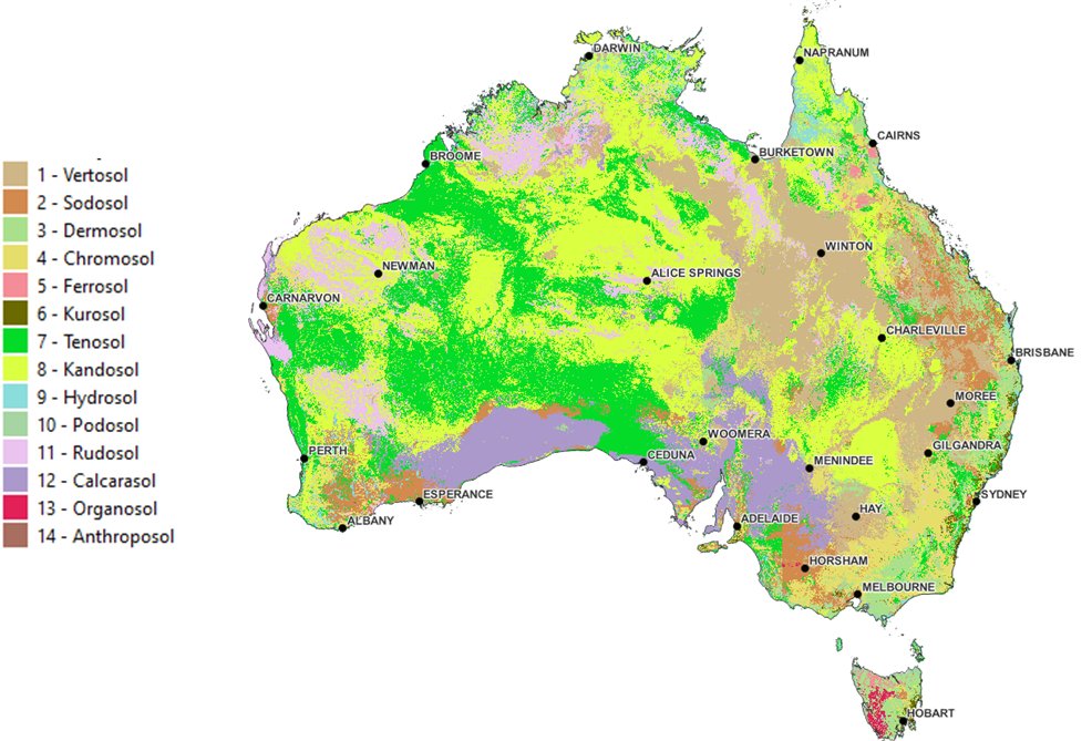 TERN_Aus's tweet photo. 🗺️ Australian Soil Classification Map | #databyte
@CSIRO used Digital Soil Mapping tech combined with the real-time collations of #soil attribute #data from TERN's Soil Data Federation System, to produce a Soil Classification map.

🔗 Dataset: https://t.co/r4jKhrJPJr
#NCRISimpact https://t.co/hg6FP05V9F