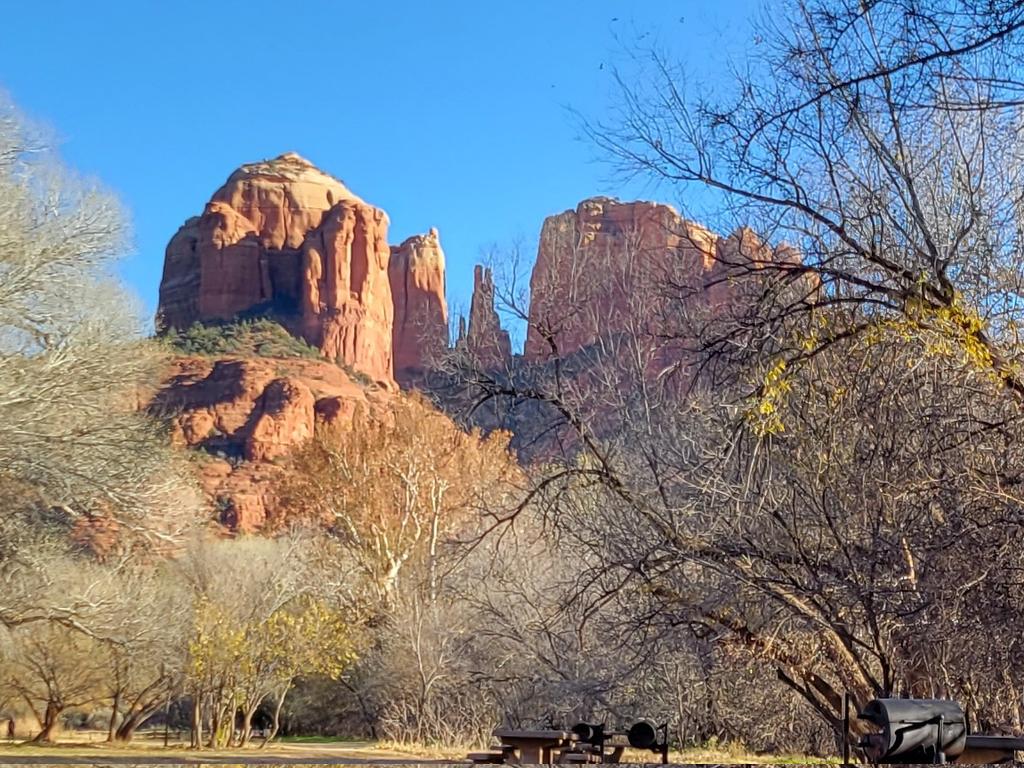 A #Thanksgiving view of #CathedralRock from #CrescentMoonRanch in #Sedona.