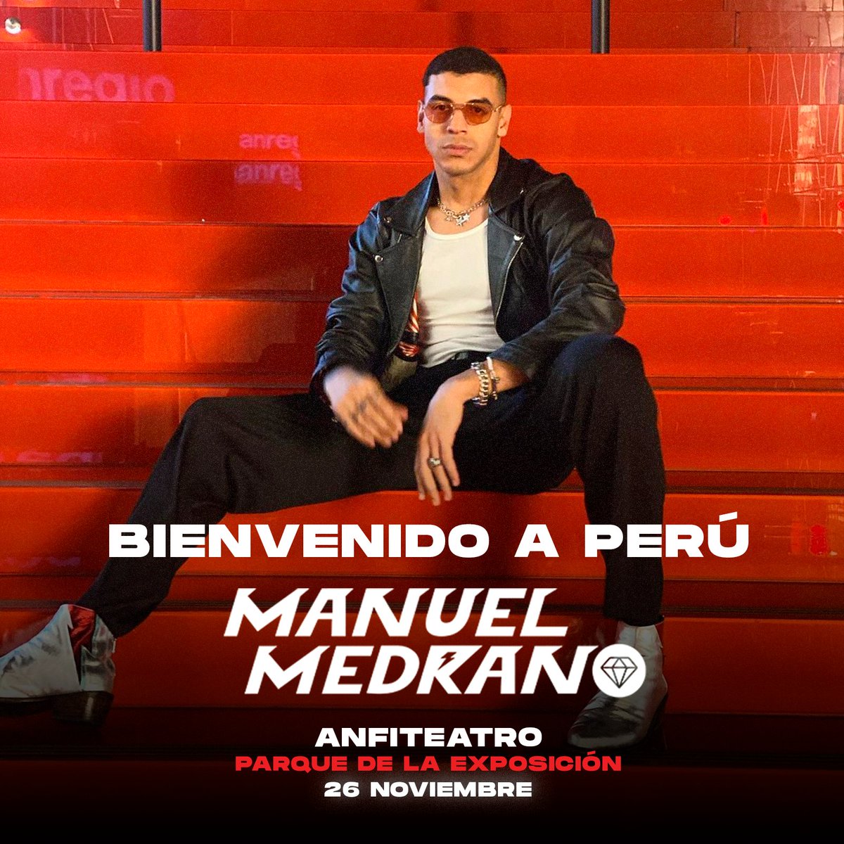 FiveMusicPE's tweet photo. BIENVENIDO A PERÚ @manuelmedrano 
Nos vemos el Sábado 26 de Noviembre en el Parque de la Exposición

📌 Compra presencial en los módulos de Teleticket
🎟️ Compra web aquí: https://t.co/S8cdmzpYoa
#ManuelMedrano #EternoTour #fivemusic #prendelo https://t.co/88TNCTBIf6