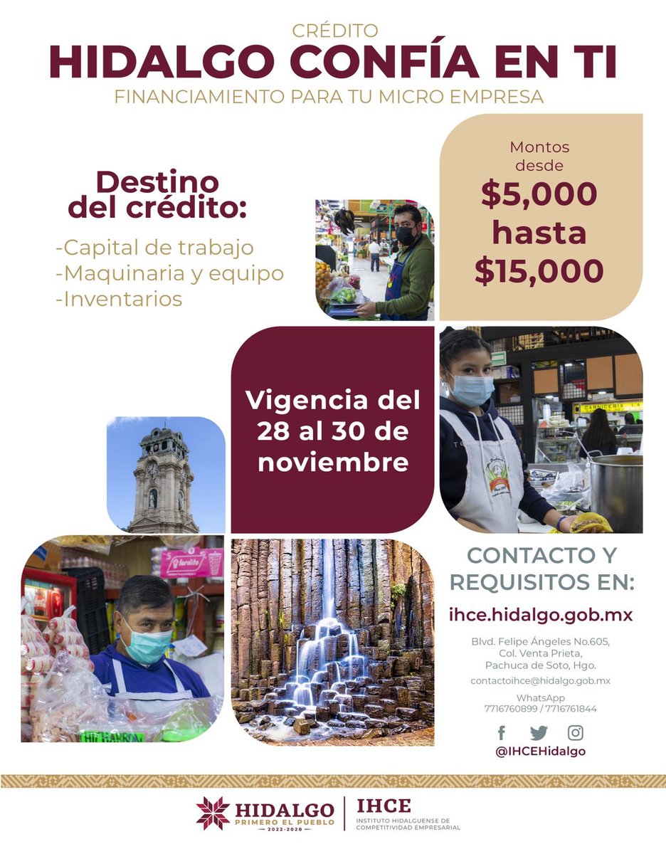 gobiernohidalgo's tweet photo. ¡Creamos el programa de financiamiento #HidalgoConfíaEnTi 🤝!

Cumplimos con un beneficio más en favor de las y los microempresarios del estado a menos de 100 días del inicio de esta administración.

👉🏼 Ingresa en nuestro sitio para más información:  https://t.co/AHGpTk7s2s https://t.co/M7mH3urn6O