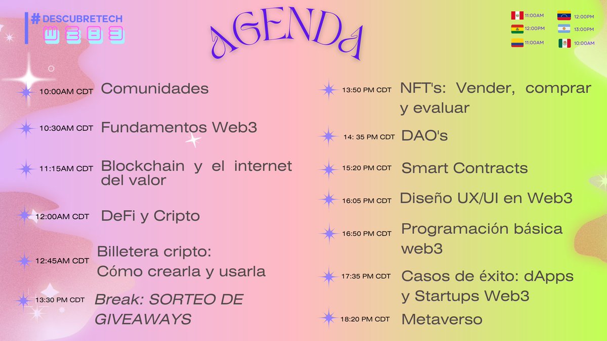 Technolatinas's tweet photo. Si estabas buscando un evento en dónde te explicaran con manzanas qué es web3 y todas las oportunidades que hay para que te involucres en este ecosistema, aquí el evento que estabas esperando 💅🔥

https://t.co/wttBA4avQk
Domingo 27 de Nov. de 10am CST a 19 hrs. ⏰
#DescubreTech https://t.co/llv8zpI5L3
