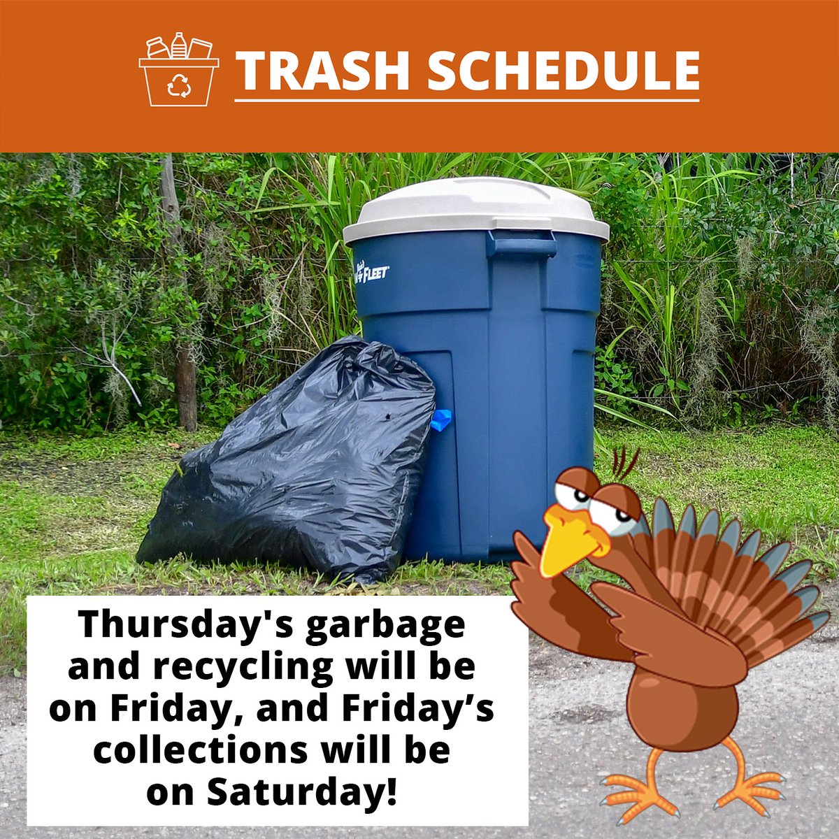 Manatee County Government on Twitter: "The trash schedule has been Manatee County Government on Twitter: "The trash schedule has been
