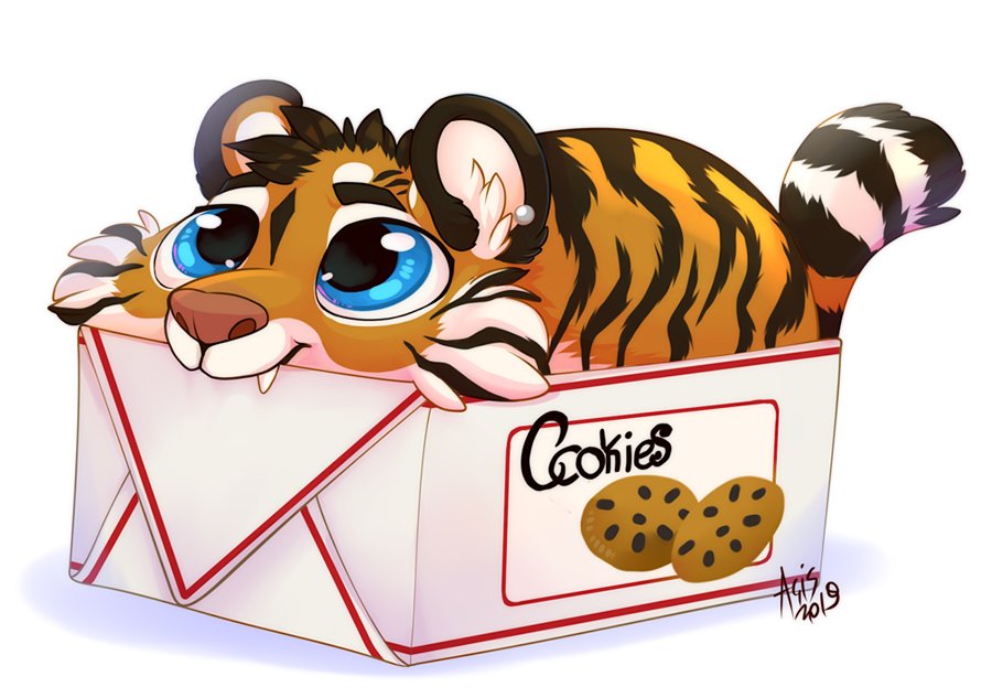 Karnal_Tigre's tweet photo. Rawr~! 🐯🧡🧡 Cookies! :3 

*El pequeño tigre Miraba al lector con mucha ternura que le había llegado en una caja* 

(El arte no es mío) https://t.co/Q5Ksqu4Tbb
