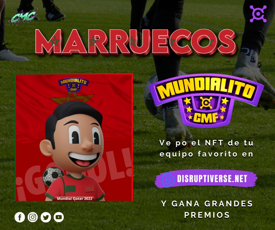 CryptoMakersof's tweet photo. 🚨 ATENCIÓN 🚨 llego Mundialito CMF
⚽️ Con premios en CMF token, un gran acumulado y muchos premios en el JACKPOT final.
❗️ Entra ahora mismo en 👉 https://t.co/XlRMfnzpyh y Compra el NFT de tu equipo favorito.
#MundialitoCMF 
#Cryptomakers #NFT
#FIFA22 
#mundial #qatar
#worldcup https://t.co/EACLQ9em0t