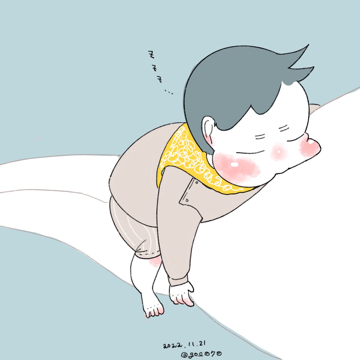 1boy solo male focus closed eyes blush sleeping zzz  illustration images