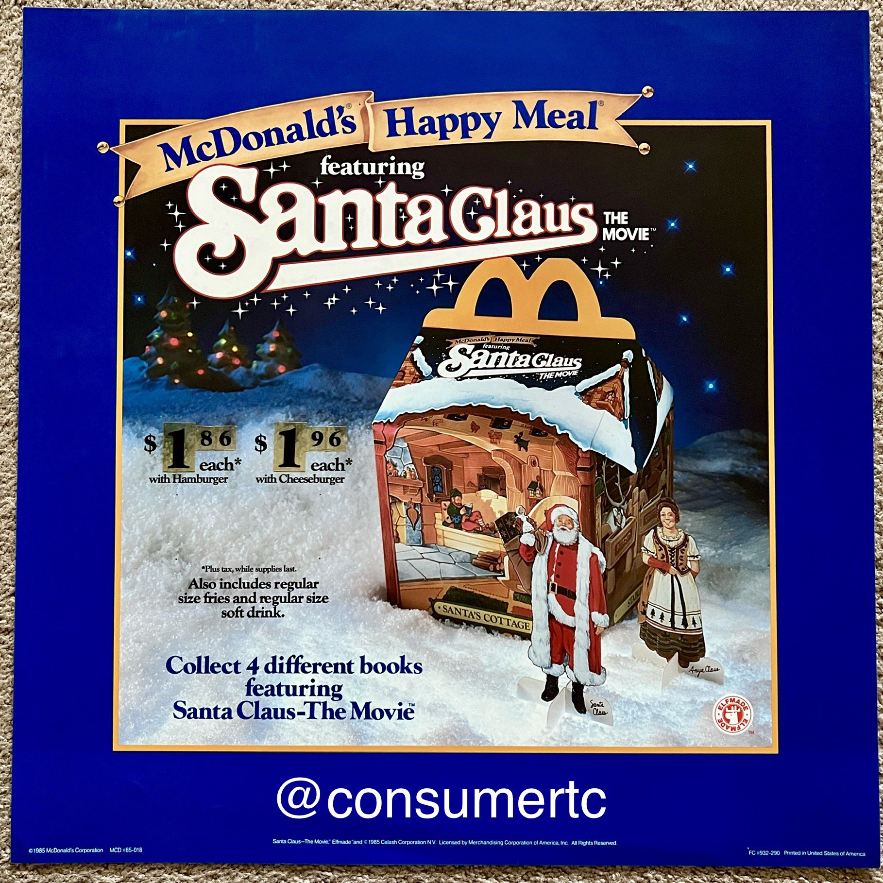 E.T×McDonalds 1985年製ポスター E.T. Set of 4, Movie Promotion Posters From Mcdonalds in