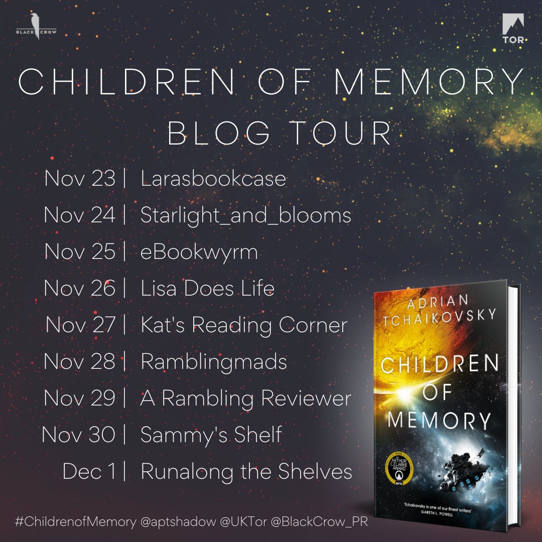 andyangel44's tweet photo. Today is my day on the Blogtour for @aptshadow's #ChildrenofMemory @UKTor for @BlackCrow_PR
https://t.co/mqpyNqts9b https://t.co/l8UVT3q3UK