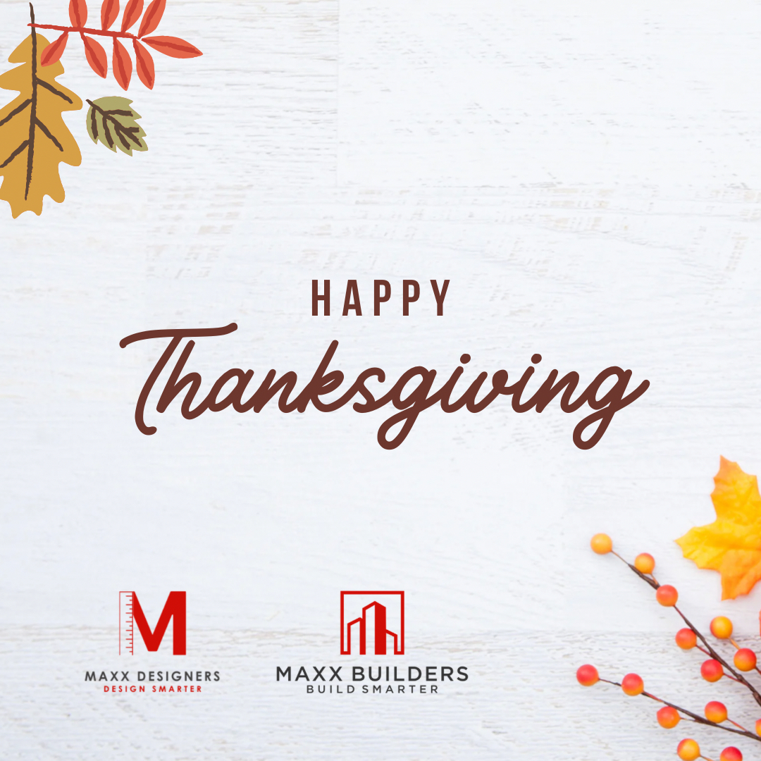 Maxxbuilders's tweet photo. We are thankful to our amazing clients, subcontractors/vendors and our team. Happy Thanksgiving to you all and your families. https://t.co/LOa8nTjjag