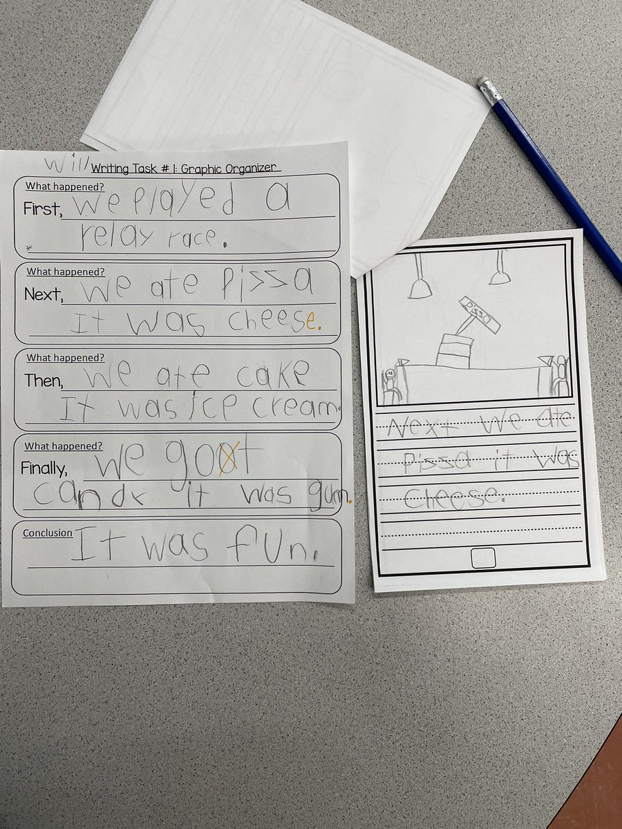 mrsbowesteaches's tweet photo. It was “Game Day” in grade 1/2. Students used their “practice writing” and feedback to revise and create their final writing piece. We turned our narrative writing into books! We can’t wait to share these with our families. #revise #writing #authorsintraining https://t.co/2zzDMMIU43