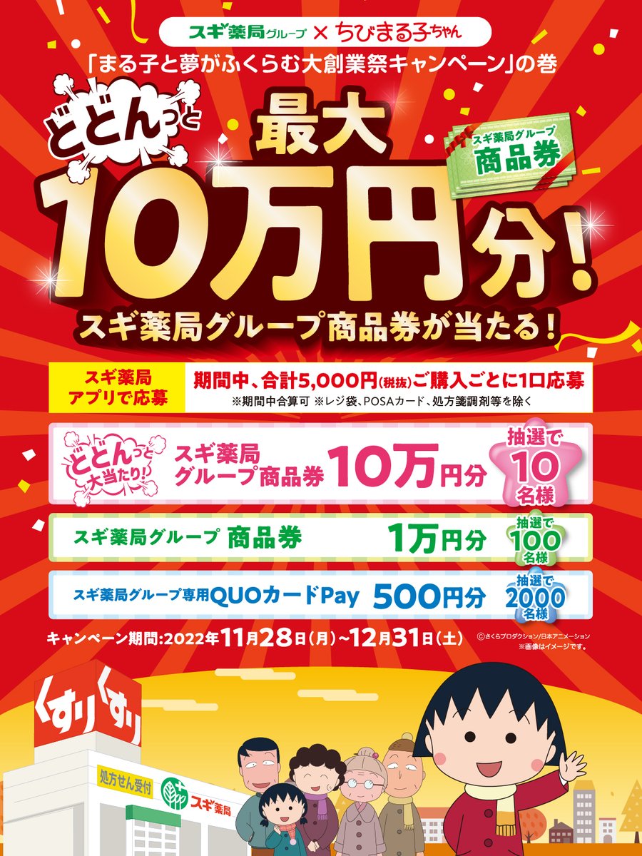 スギ薬局お買物券1万円分