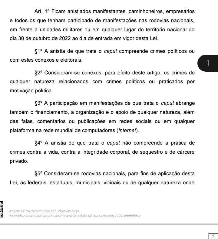 desmentindobozo's tweet image. Olha a audácia 👉 O deputado Major Vitor Hugo (PL-GO) apresentou um projeto de lei que simplesmente anistia TODOS os golpistas que participaram de atos pelo Brasil desde que acabou o 2° Turno, e ainda anistia quem foi multado pelo TSE em qualquer processo 🤡🤡
