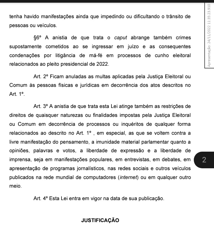 desmentindobozo's tweet image. Olha a audácia 👉 O deputado Major Vitor Hugo (PL-GO) apresentou um projeto de lei que simplesmente anistia TODOS os golpistas que participaram de atos pelo Brasil desde que acabou o 2° Turno, e ainda anistia quem foi multado pelo TSE em qualquer processo 🤡🤡
