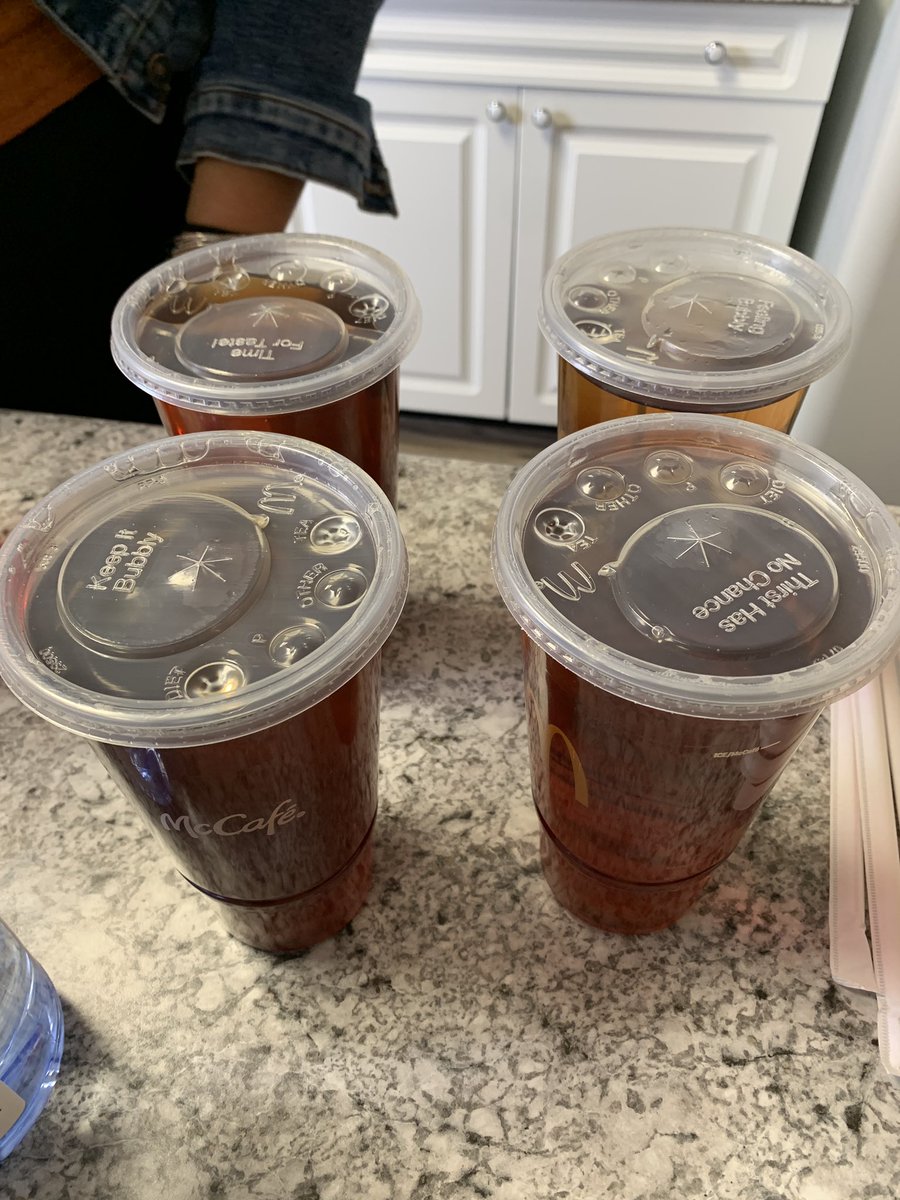 SeanGowdy's tweet photo. When the family member in charge of drinks for 15 people at Thanksgiving shows up with 4 sweet teas from McDonalds, a Big Gulp from Speedway, and cranberry juice that expired 3 months ago 😂 https://t.co/qHOdVxgMFW
