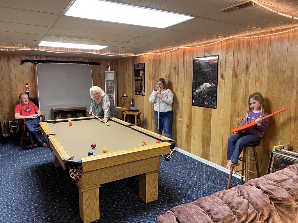 apisch's tweet photo. New thanksgiving tradition of shooting pool and jamming @goosetheband #soreadyforthis https://t.co/aAg5GIyNNc
