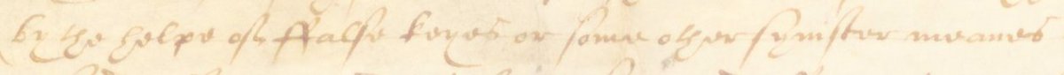 dr_pda's tweet image. #oedantedatings
101-year antedating of false key ‘a skeleton key, picklock.’ (in @OED from 1701)
The defendant dyd ... by the helpe of ffalse keyes or some other synister meanes enter thesaide reserved Roomes (1600)
@UkNatArchives REQ 2/136/33, Replication of 22 Feb, 42 Eliz