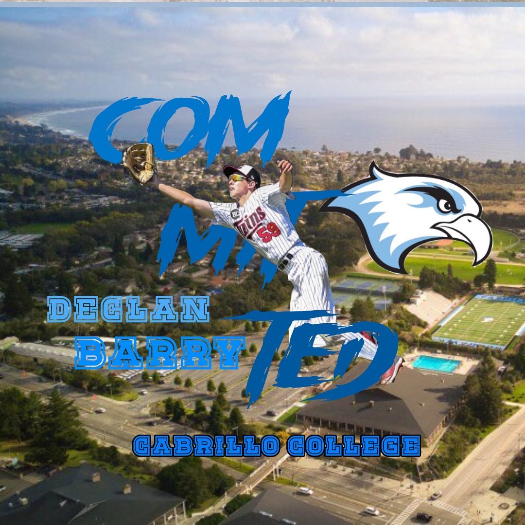 Declan Barry (@_declan_barry) on Twitter photo I’m excited to announce my commitment to Cabrillo College (<a href="/Cab_Hawk_Ball/">Cabrillo Seahawks Baseball</a>) in Aptos California to further my academic and baseball career. I want to thank my family, coaches, teammates, and friends for all the support along the way.
<a href="/NorthShoreTwins/">North Shore Twins</a> <a href="/PrepBaseballBC/">Prep Baseball BC</a> I’m excited to announce my commitment to Cabrillo College (<a href="/Cab_Hawk_Ball/">Cabrillo Seahawks Baseball</a>) in Aptos California to further my academic and baseball career. I want to thank my family, coaches, teammates, and friends for all the support along the way.
<a href="/NorthShoreTwins/">North Shore Twins</a> <a href="/PrepBaseballBC/">Prep Baseball BC</a>