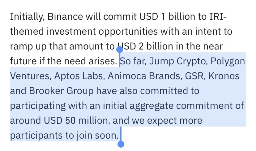 Jump Crypto among firms to participate in initial commitment of around USD 50 million to Binance's Recovery Fund. Steady lads, deploying spare change found underneath couch cushions.